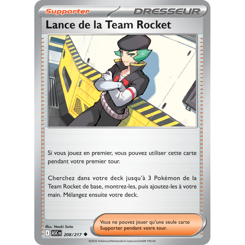 Carte Pokémon Lance de la Team Rocket 208/217 Peu commune Héros Transcendants
