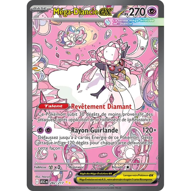 Carte Pokémon Méga-Diancie-ex 282/217 Alternative Héros Transcendants
