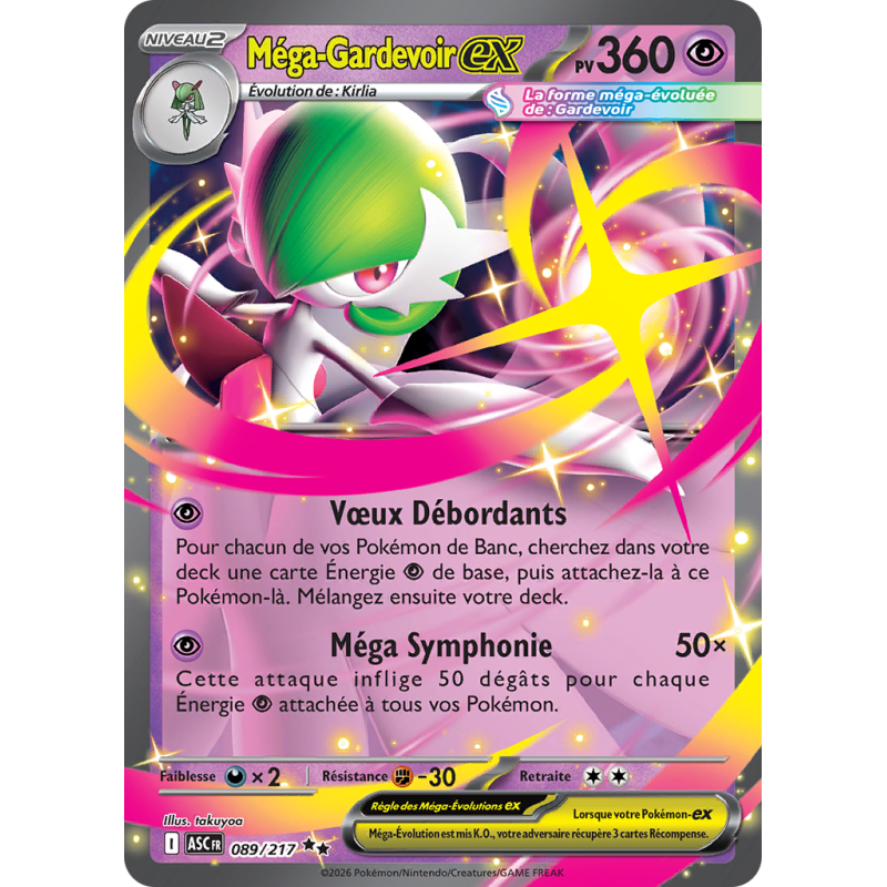 Carte Pokémon Méga-Gardevoir-ex 089/217 Double rare Héros Transcendants