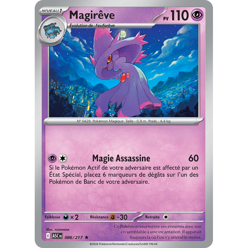 Carte Pokémon Magirêve 086/217 Rare Héros Transcendants