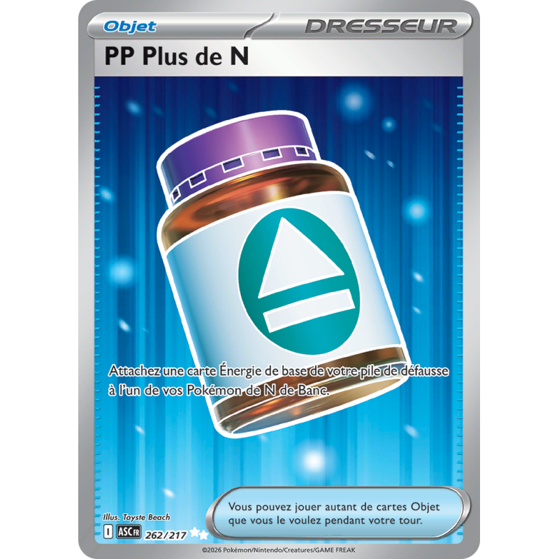 Carte Pokémon PP Plus de N 262/217 Ultra Rare Héros Transcendants