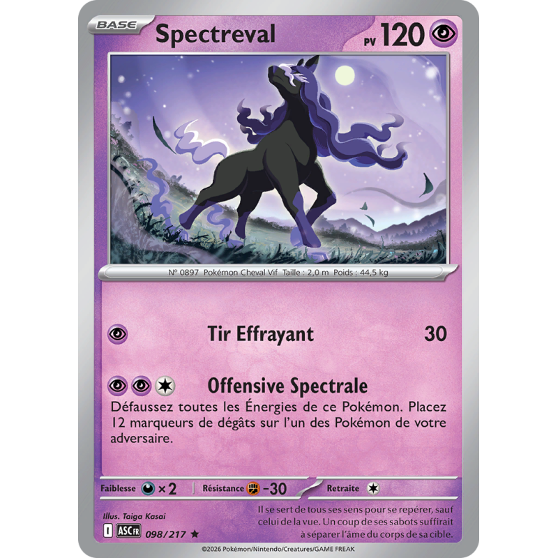 Carte Pokémon Spectrevаl 098/217 Rare Héros Transcendants