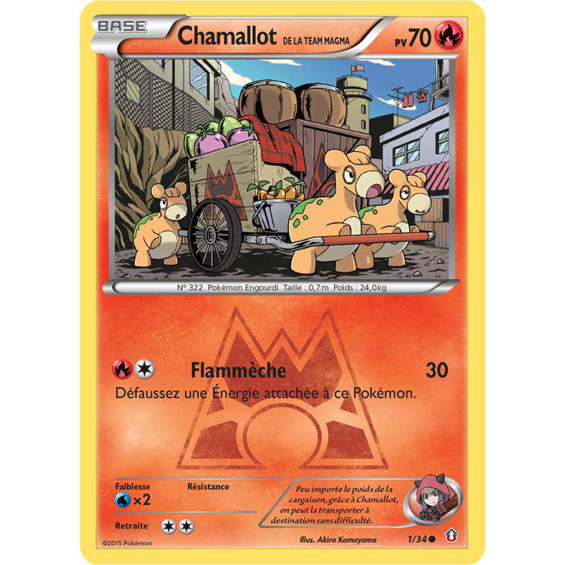Carte Pokémon Chamallot de la Team Magma 1/34 Commune Double Danger