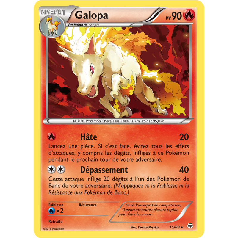 Carte Pokémon Galopa 15/83 Rare Générations (JCC)