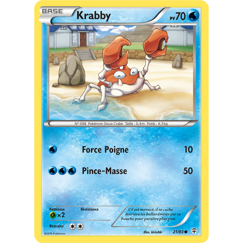 Carte Pokémon Krabby 21/83 Commune Générations (JCC)
