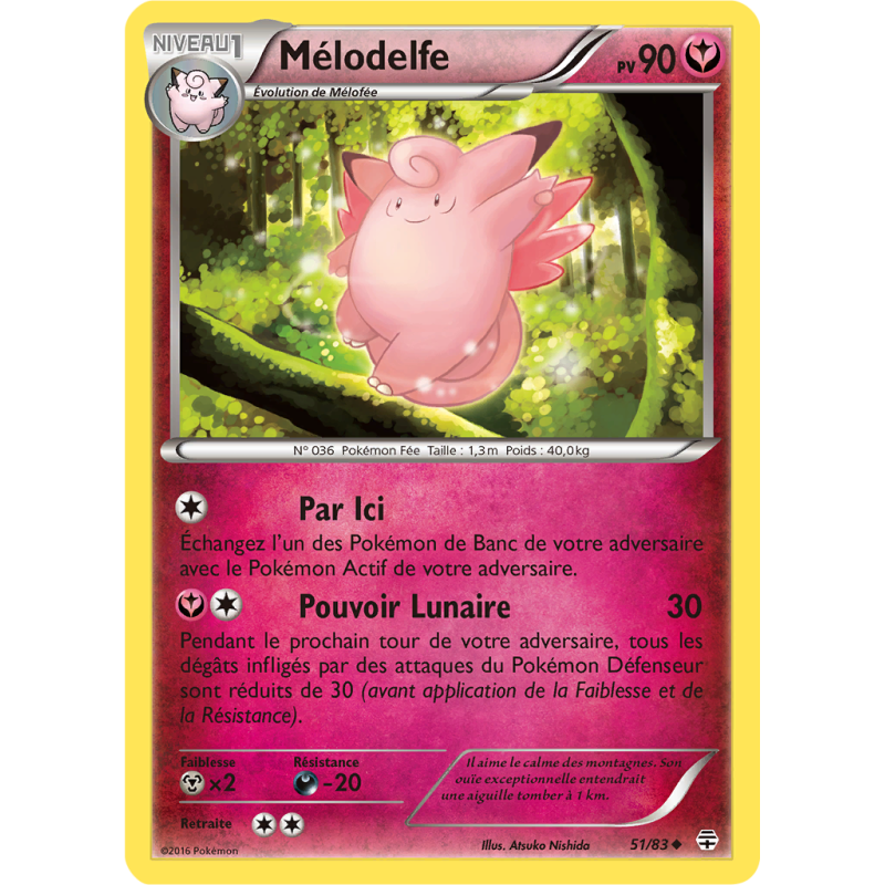 Carte Pokémon Mélodelfe 51/83 Peu commune Générations (JCC)