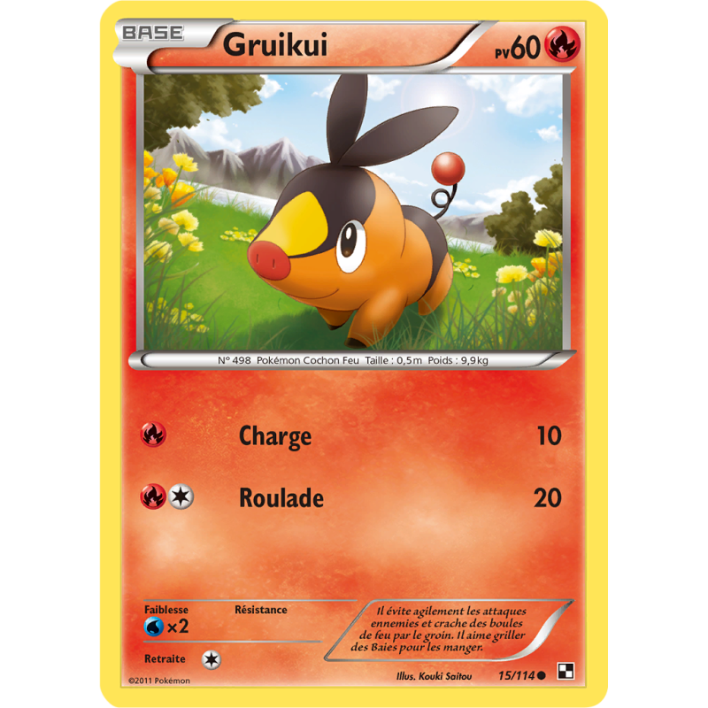 Carte Pokémon Gruikui 15/114 Commune Noir & Blanc (JCC)
