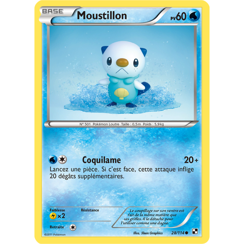 Carte Pokémon Moustillon 28/114 Commune Noir & Blanc (JCC)