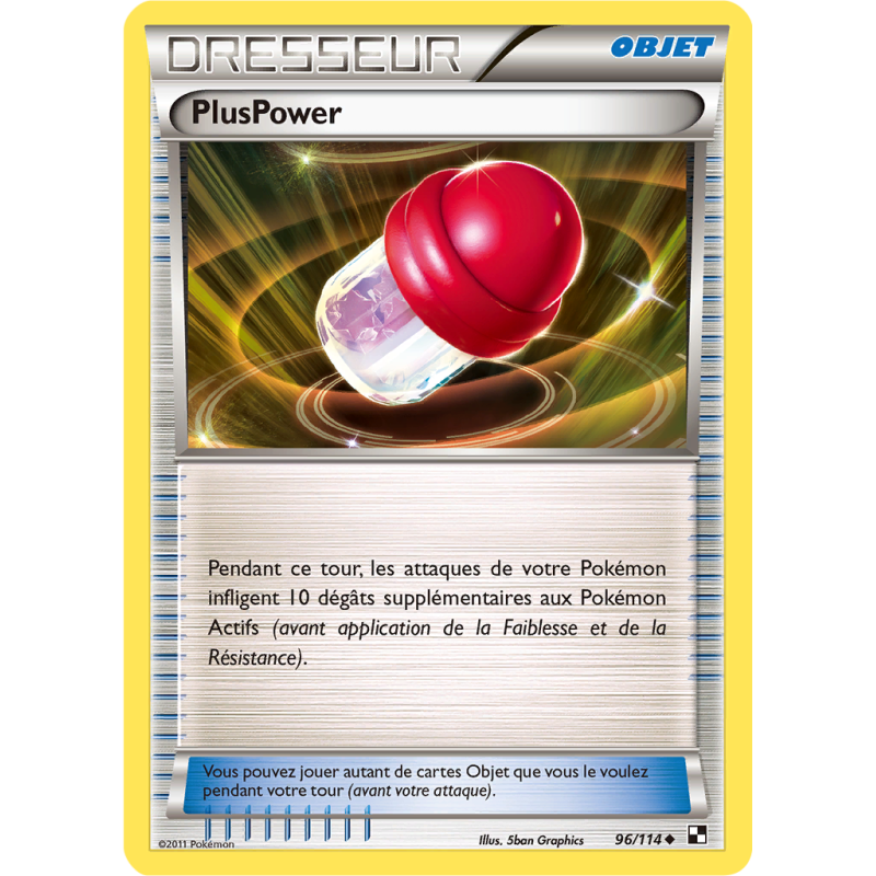 Carte Pokémon PlusPower 96/114 Peu commune Noir & Blanc (JCC)