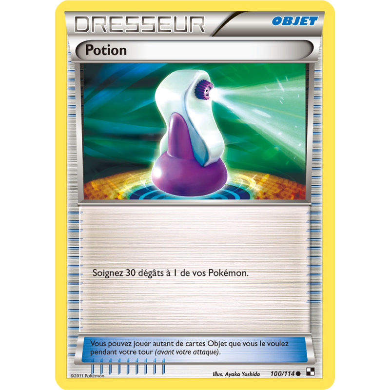Carte Pokémon Potion 100/114 Commune Noir & Blanc (JCC)