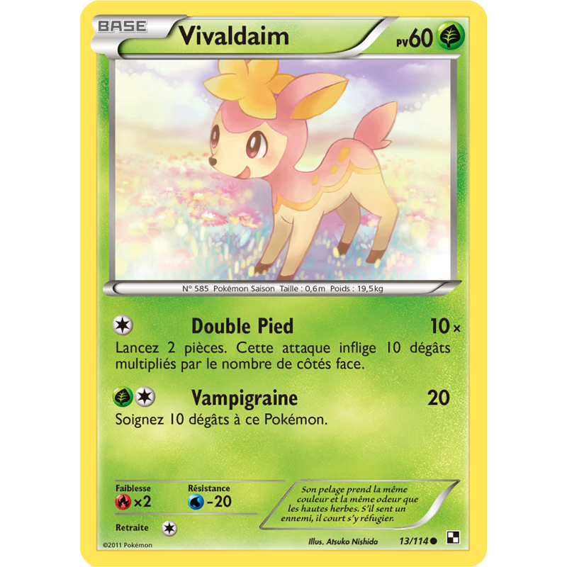 Carte Pokémon Vivaldaim 13/114 Commune Noir & Blanc (JCC)
