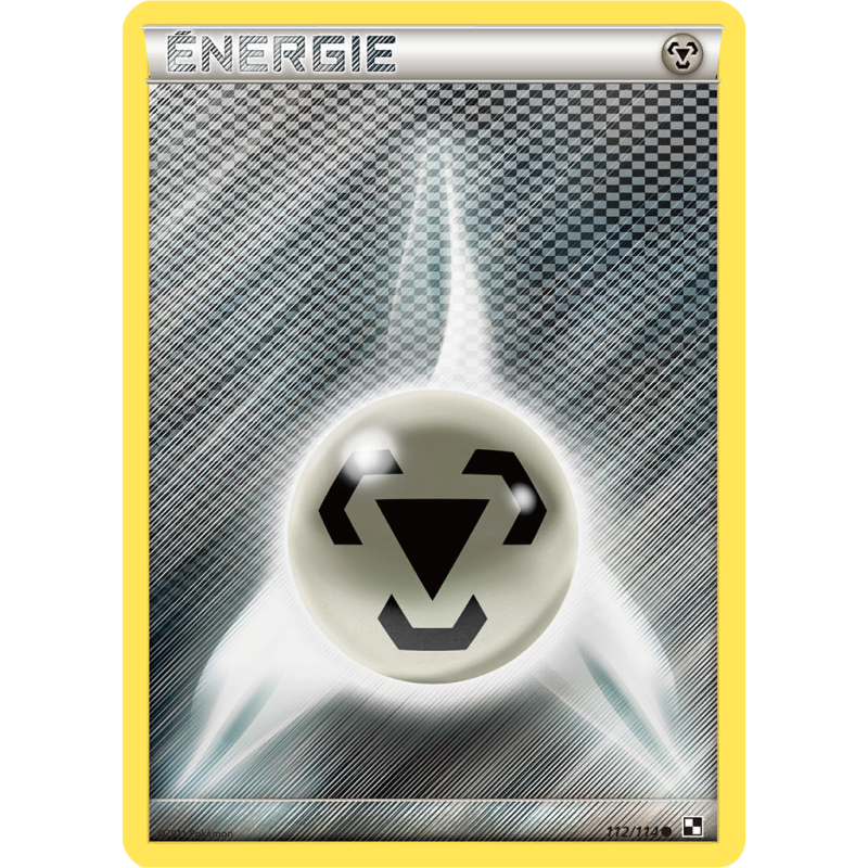 Carte Pokémon Énergie Métal 112/114 Commune Noir & Blanc (JCC)