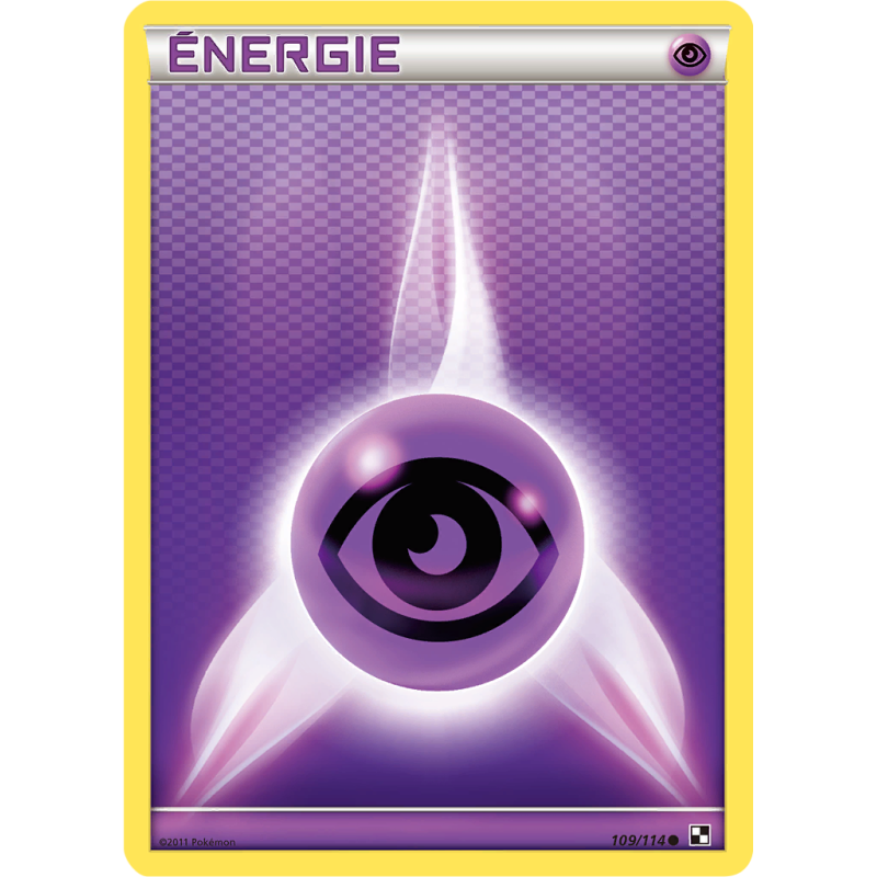 Carte Pokémon Énergie Psy 109/114 Commune Noir & Blanc (JCC)