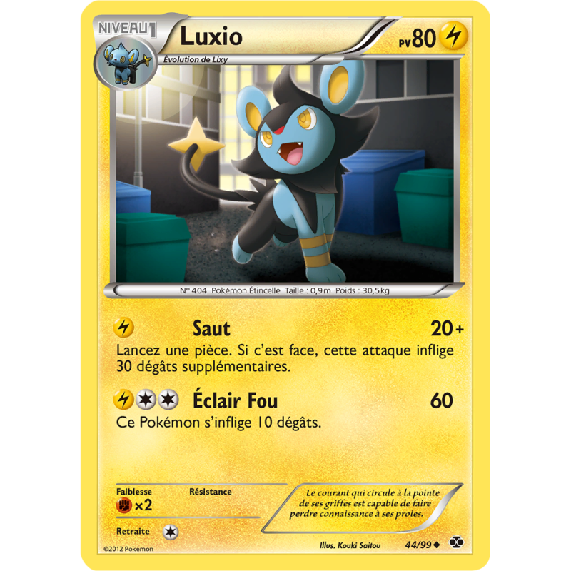 Carte Pokémon Luxio 44/99 Peu commune Destinées Futures