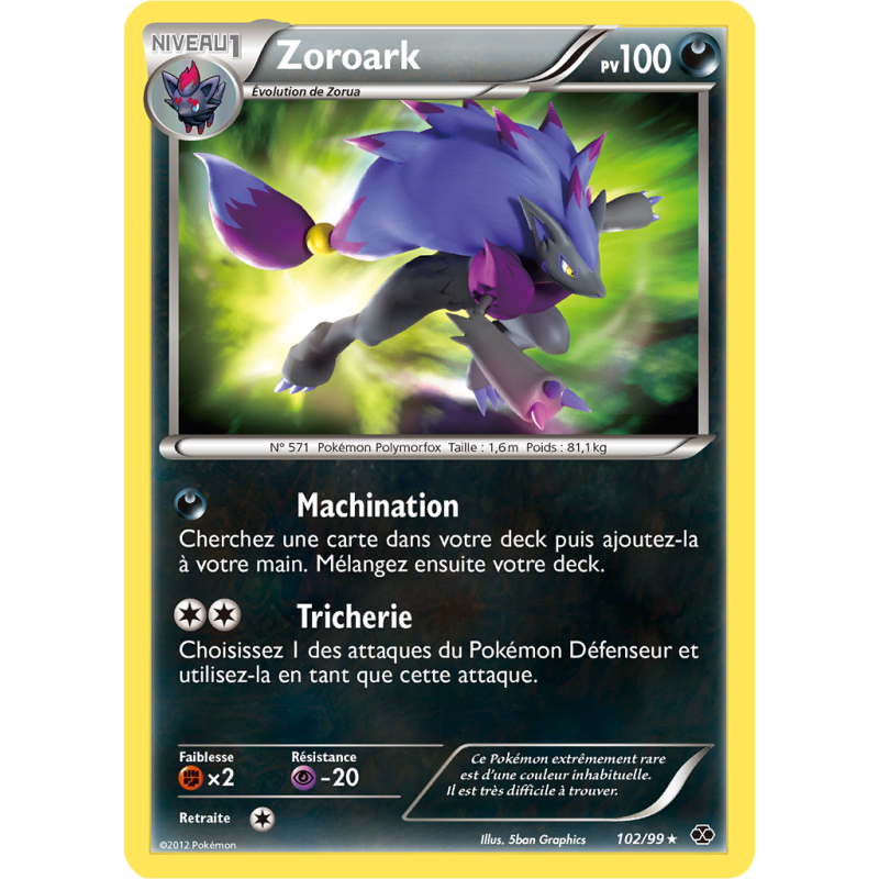 Carte Pokémon Zoroark 102/99 Ultra Rare Destinées Futures