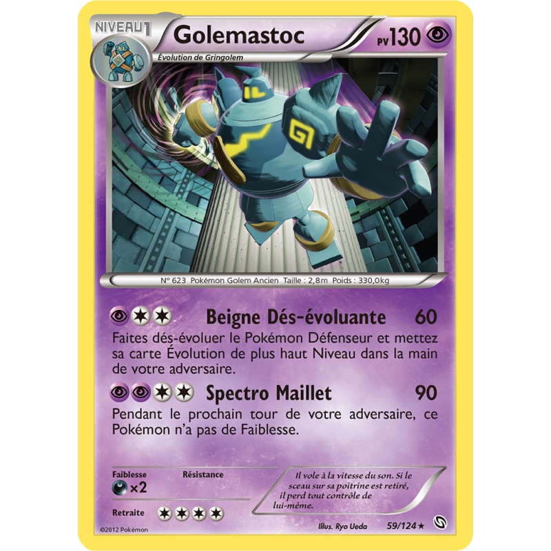 Carte Pokémon Golemastoc 59/124 Holographique Dragons Exaltés