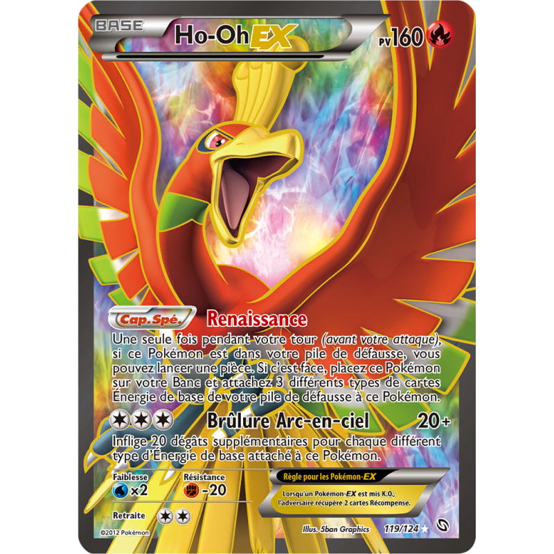Carte Pokémon Ho-Oh-EX 119/124 Ultra Rare Dragons Exaltés