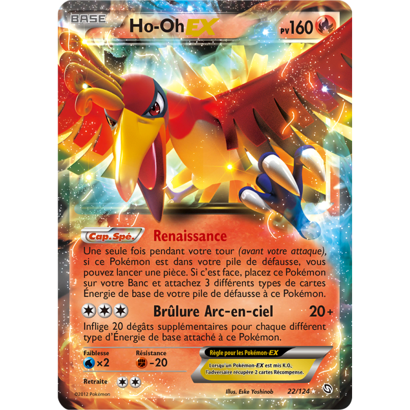 Carte Pokémon Ho-Oh-EX 22/124 Ultra Rare Dragons Exaltés