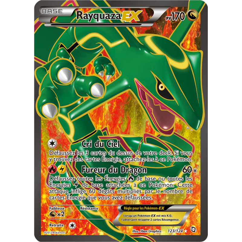 Carte Pokémon Rayquaza-EX 123/124 Ultra Rare Dragons Exaltés