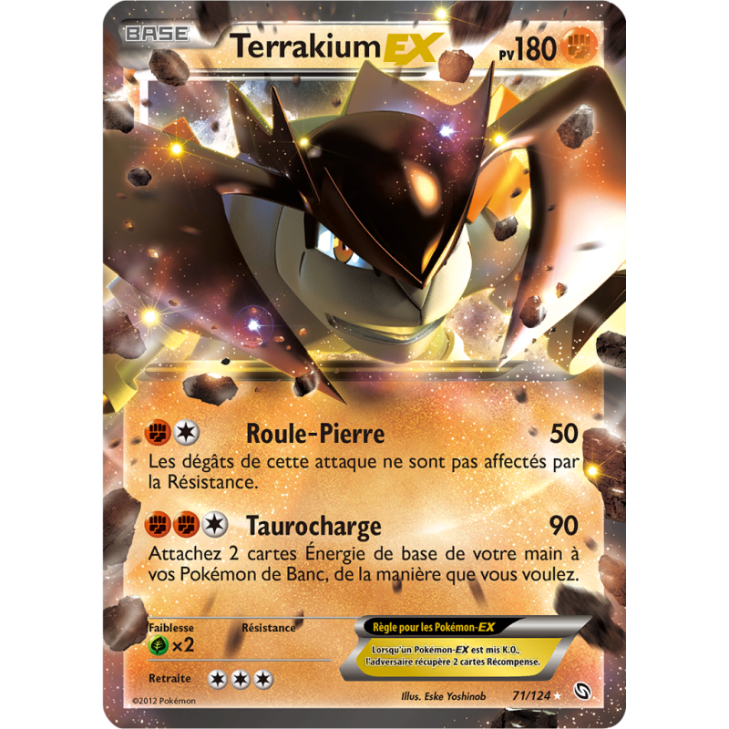 Carte Pokémon Terrakium-EX 71/124 Ultra Rare Dragons Exaltés