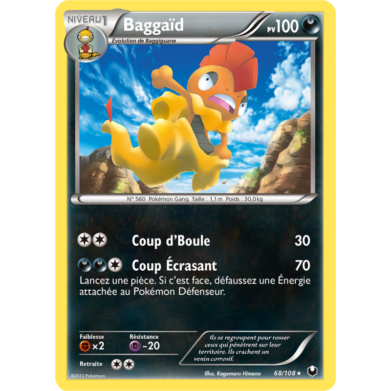 Carte Pokémon Baggaïd 68/108 Rare Explorateurs Obscurs