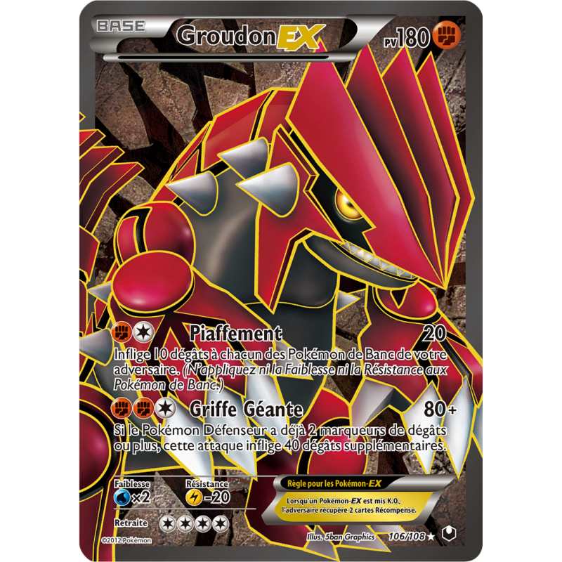 Carte Pokémon Groudon-EX 106/108 Ultra Rare Explorateurs Obscurs