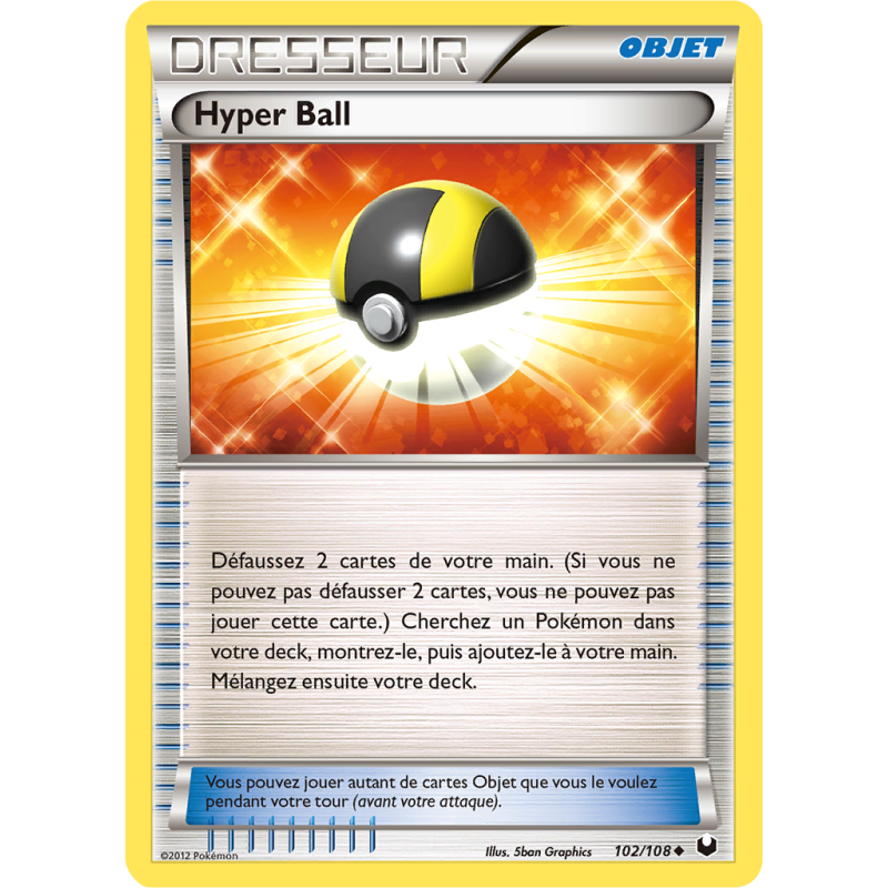 Carte Pokémon Hyper Ball 102/108 Peu commune Explorateurs Obscurs