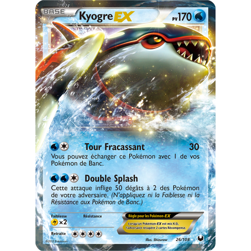 Carte Pokémon Kyogre-EX 26/108 Ultra Rare Explorateurs Obscurs