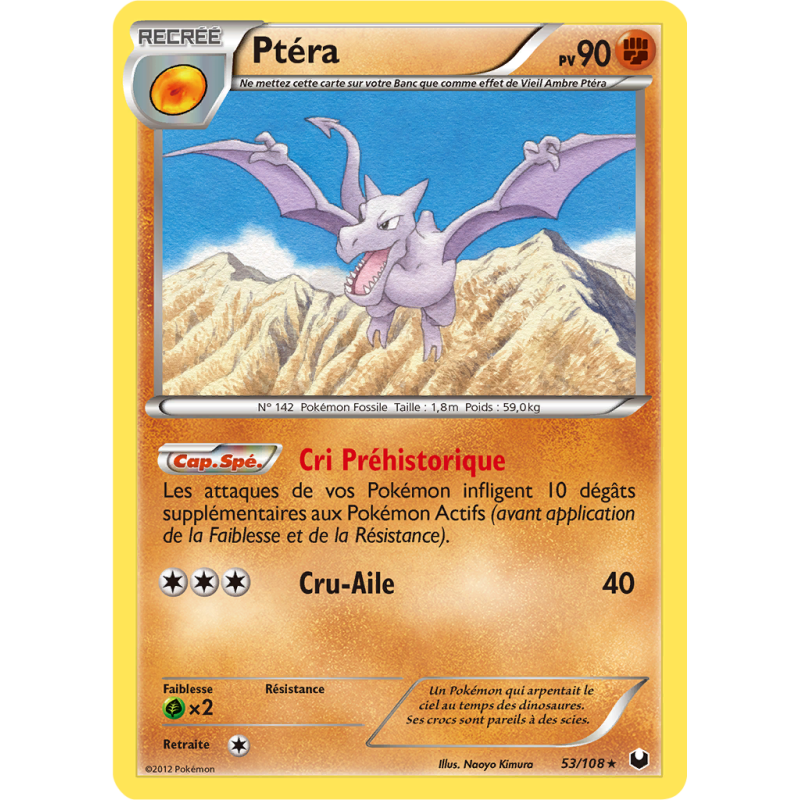 Carte Pokémon Ptéra 53/108 Rare Explorateurs Obscurs