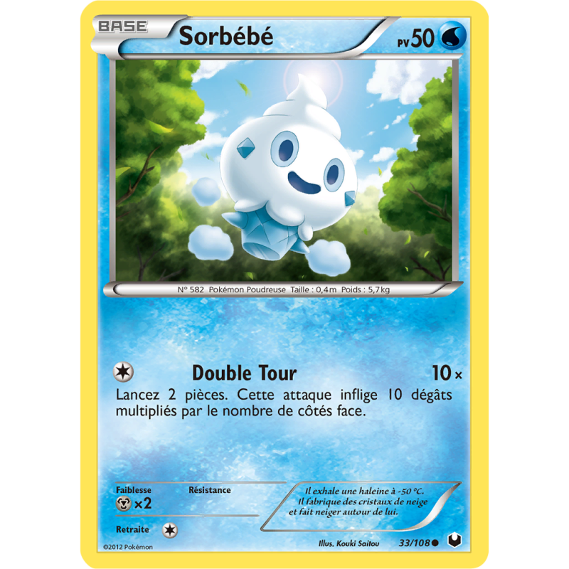 Carte Pokémon Sorbébé 33/108 Commune Explorateurs Obscurs
