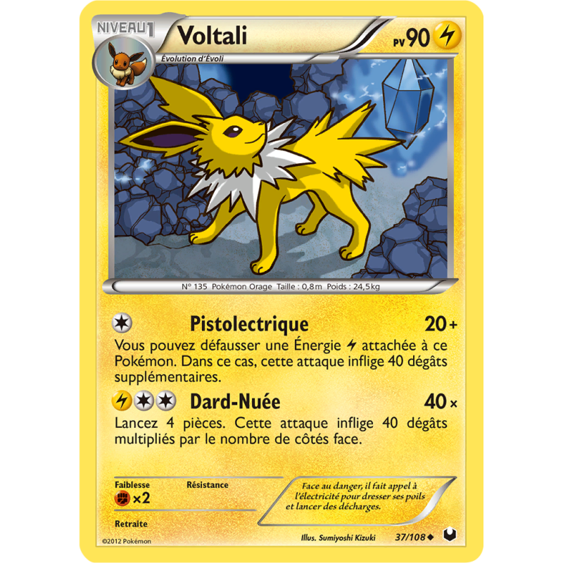 Carte Pokémon Voltali 37/108 Peu commune Explorateurs Obscurs