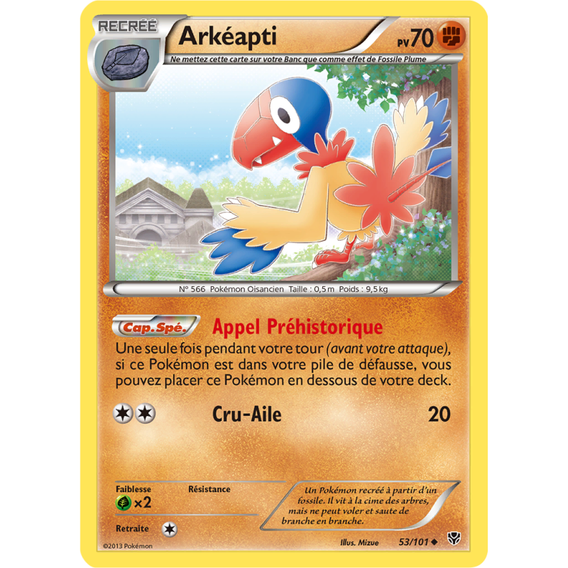 Carte Pokémon Arkéapti 53/101 Peu commune Explosion Plasma