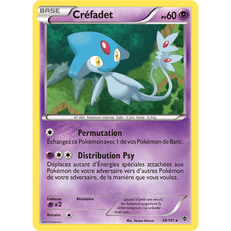 Carte Pokémon Créfadet 38/101 Rare Explosion Plasma