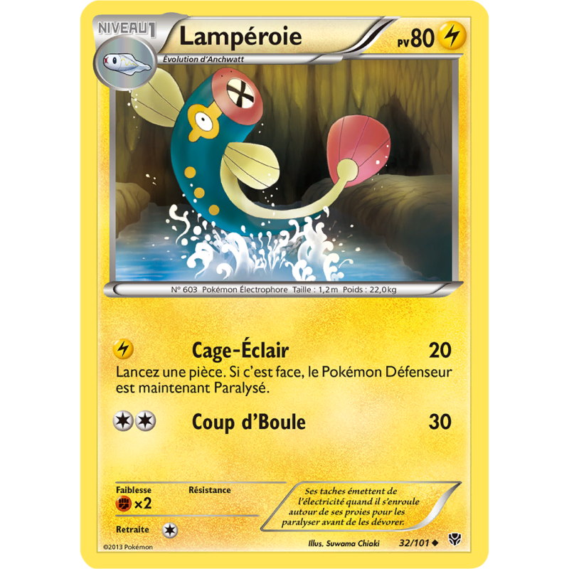 Carte Pokémon Lampéroie 32/101 Peu commune Explosion Plasma