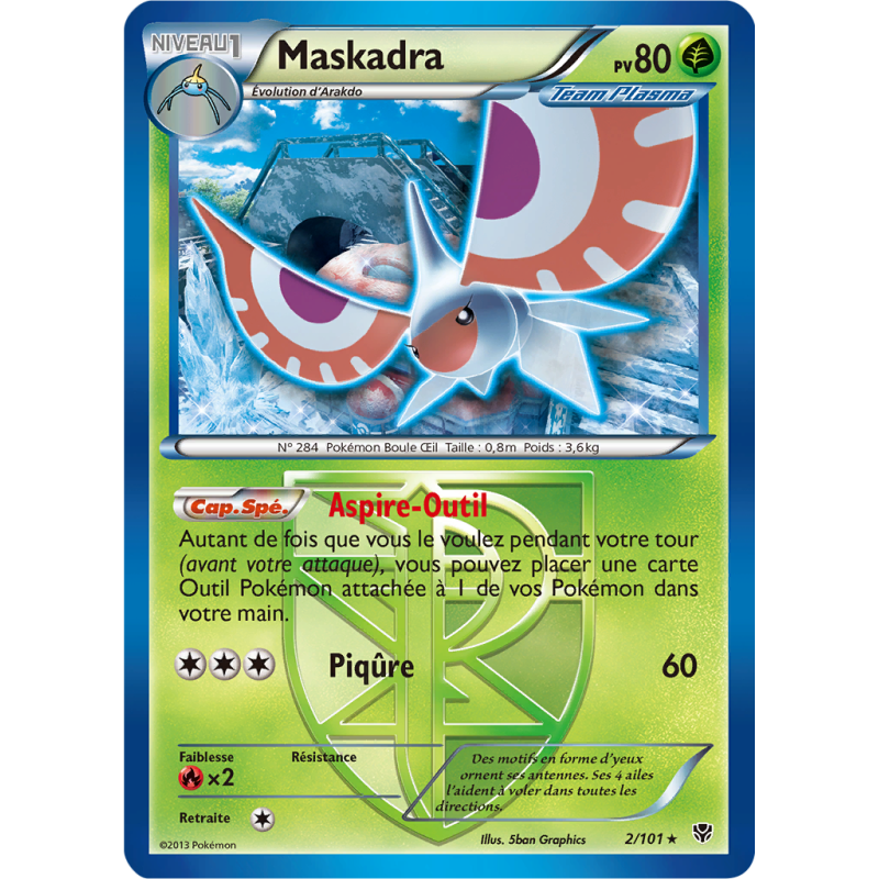 Carte Pokémon Maskadra 2/101 Rare Explosion Plasma