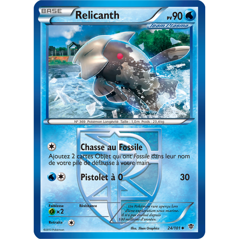 Carte Pokémon Relicanth 24/101 Peu commune Explosion Plasma