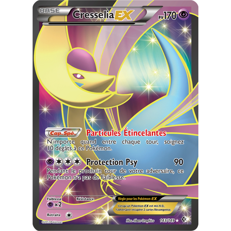 Carte Pokémon Cresselia-EX 143/149 Ultra Rare Frontières Franchies
