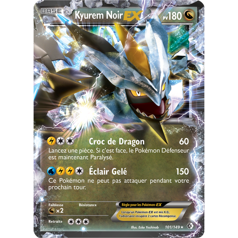 Carte Pokémon Kyurem Noir-EX 101/149 Ultra Rare Frontières Franchies