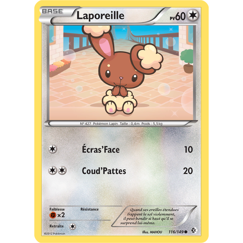 Carte Pokémon Laporeille 116/149 Commune Frontières Franchies