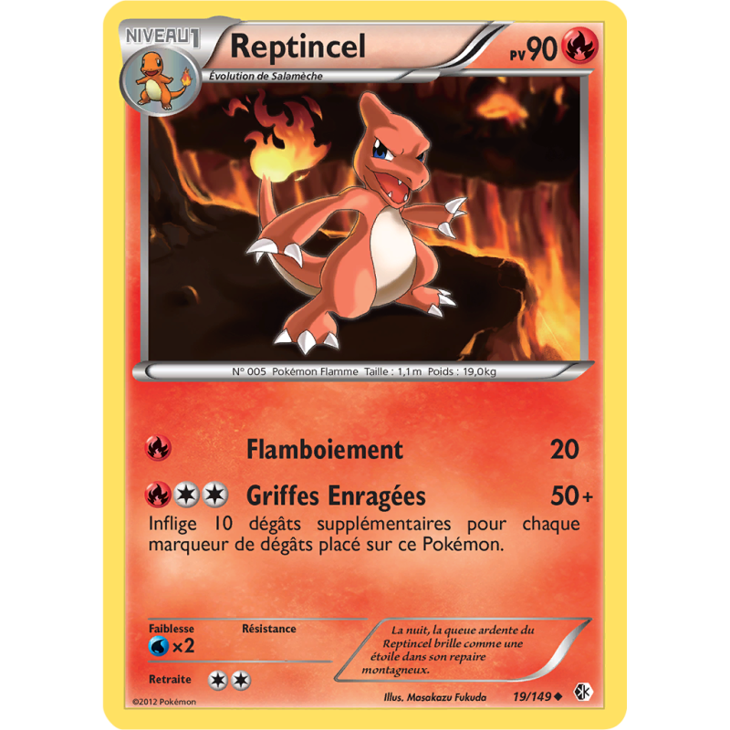 Carte Pokémon Reptincel 19/149 Peu commune Frontières Franchies