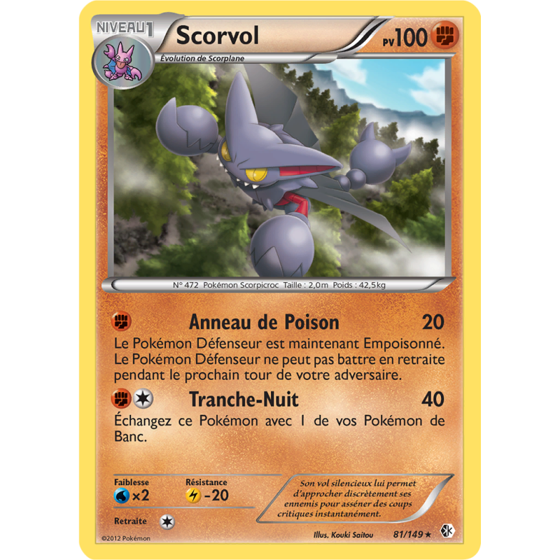 Carte Pokémon Scorvol 81/149 Holographique Frontières Franchies