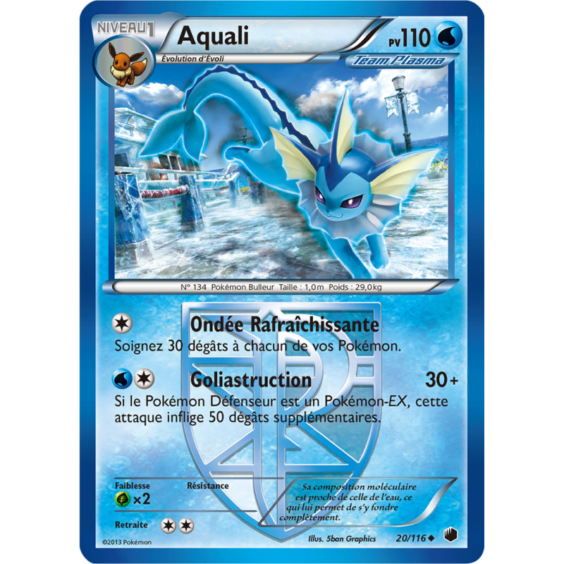 Carte Pokémon Aquali 20/116 Peu commune Glaciation Plasma