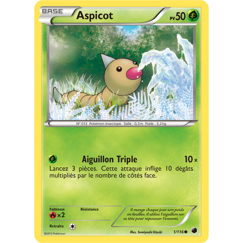 Carte Pokémon Aspicot 1/116 Commune Glaciation Plasma