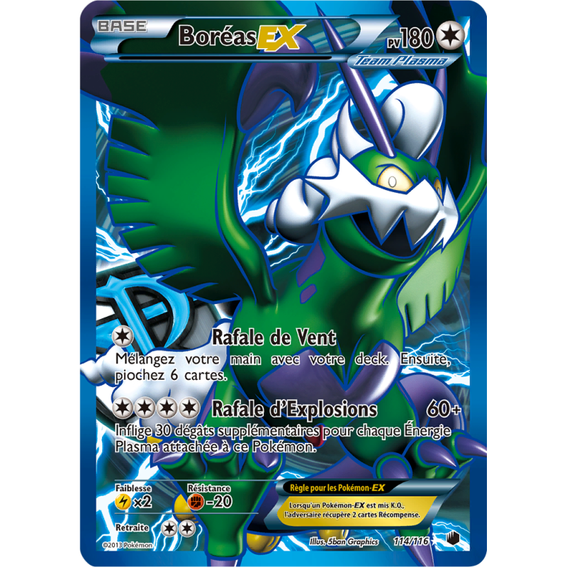 Carte Pokémon Boréas-EX 114/116 Ultra Rare Glaciation Plasma