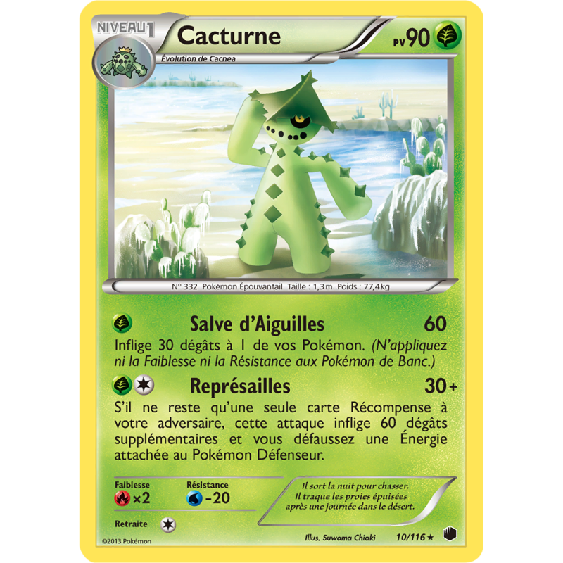Carte Pokémon Cacturne 10/116 Rare Glaciation Plasma