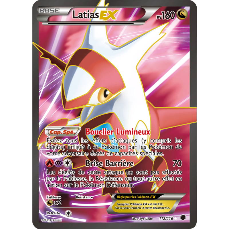 Carte Pokémon Latias-EX 112/116 Ultra Rare Glaciation Plasma