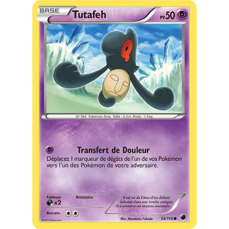 Carte Pokémon Tutafeh 54/116 Commune Glaciation Plasma