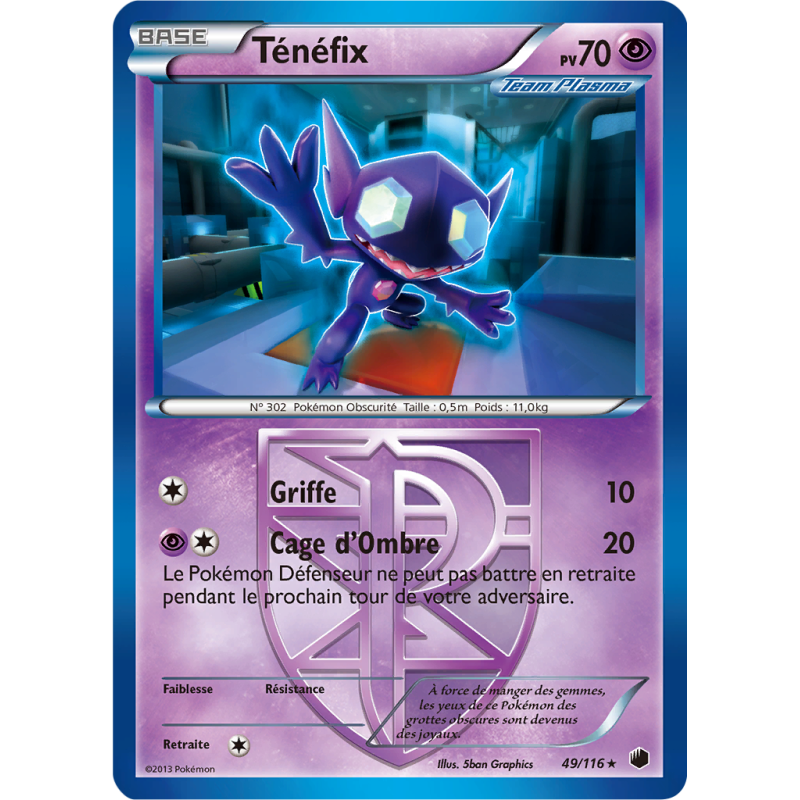 Carte Pokémon Ténéfix 49/116 Rare Glaciation Plasma