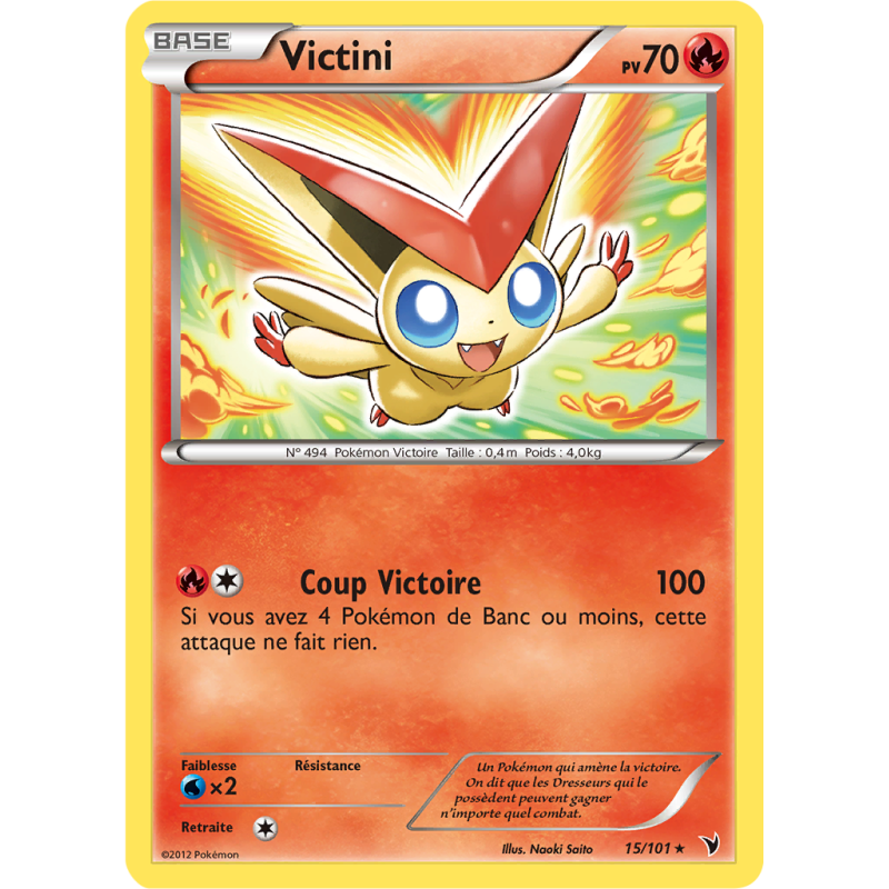 Carte Pokémon Victini 15/101 Holographique Nobles Victoires