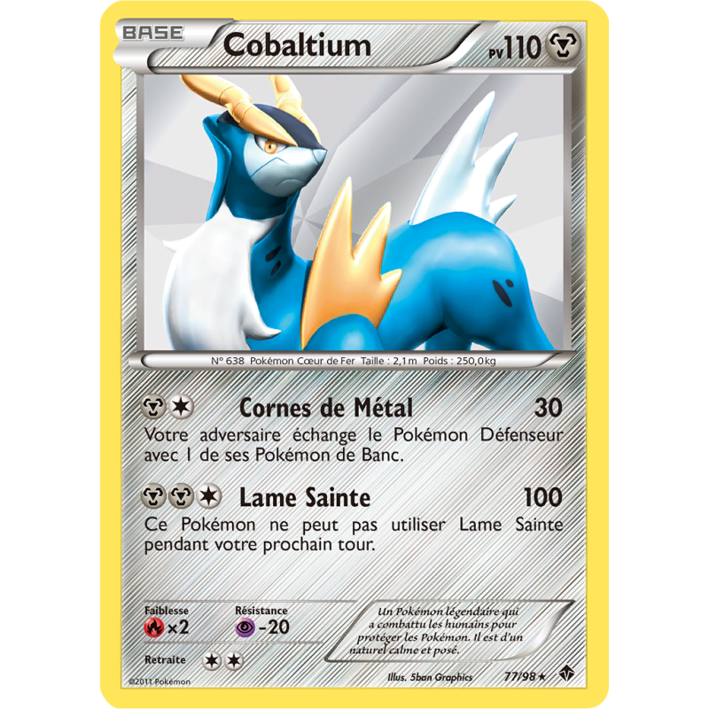 Carte Pokémon Cobaltium 77/98 Holographique Pouvoirs Émergents